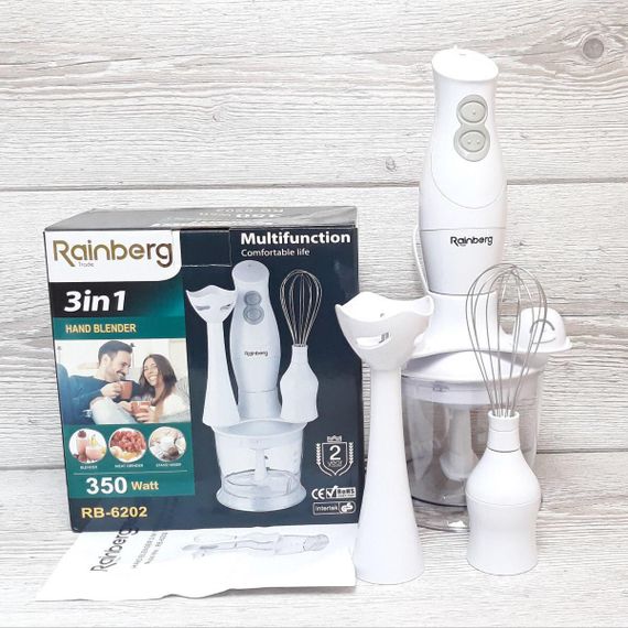 Блендер Rainberg RB — 6202 350 W 3в1 заглибний блендер подрібнювач | Зображення 2