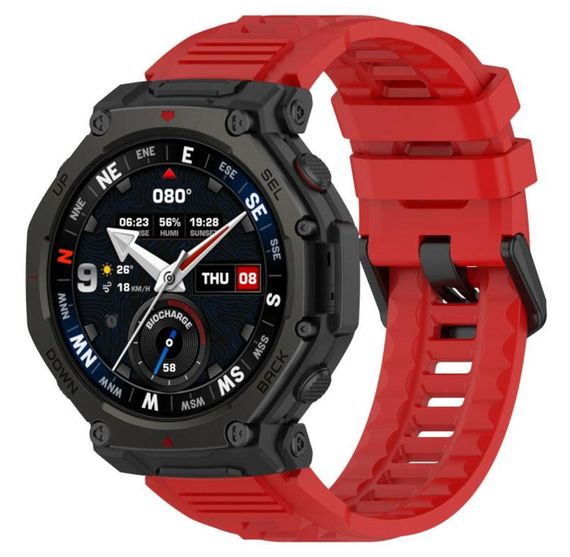 Силиконовый ремешок Primolux для смарт-часов Amazfit T-Rex 3 Pro 48mm - Red | Зображення 2