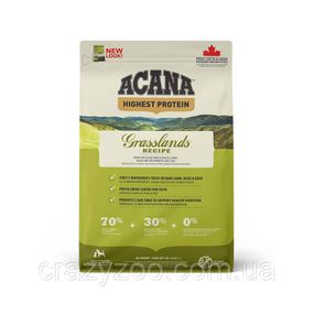 Сухой корм для собак всех пород Acana Grasslands Dog с мясом птицы, рыбой и овощами 2 кг a54220