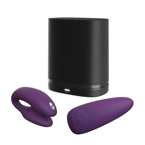 Смарт-вібратор для пар We-Vibe Chorus Purple, сенсорне керування вібраціями стисненням пульта | Зображення 6