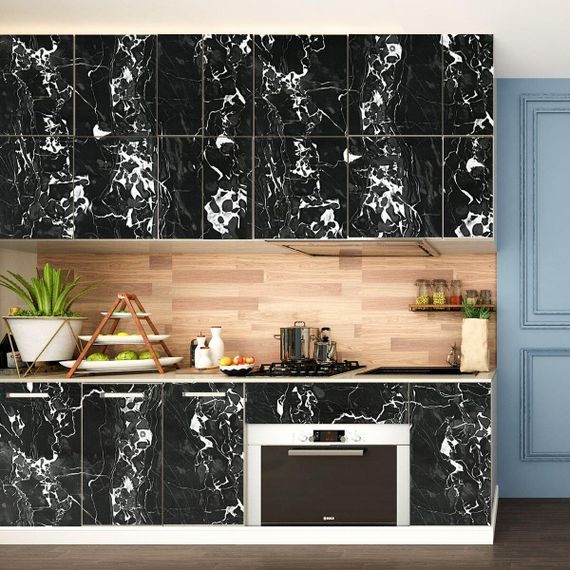 Самоклеюча плівка 0,45х10м х 0,07мм Чорний мармур з білим SW-00001280 | Зображення 4