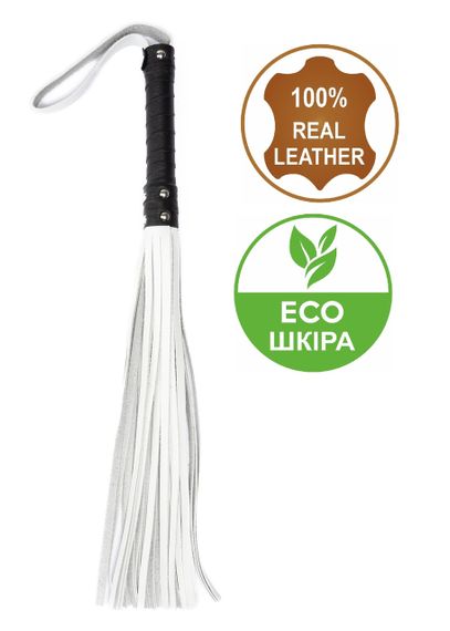 Флоггер из комбинированной кожи Flirty COMBO Leather - Black & White, BM-00012 sexstyle