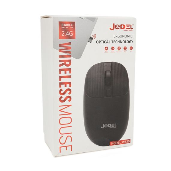 Миша бездротова JEDEL W630, 1000DPI, Black, 2.4GHZ, Box | Зображення 1