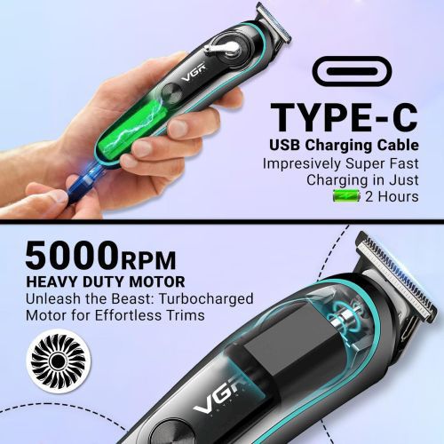 Машинка для стрижки волосся та бороди VGR V-075, Машинка для стрижки волосся домашня, Електромашинка | Зображення 7