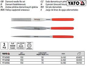 Набір надфіль алмазний алмазний 4х160х50мм 3шт YATO-6150