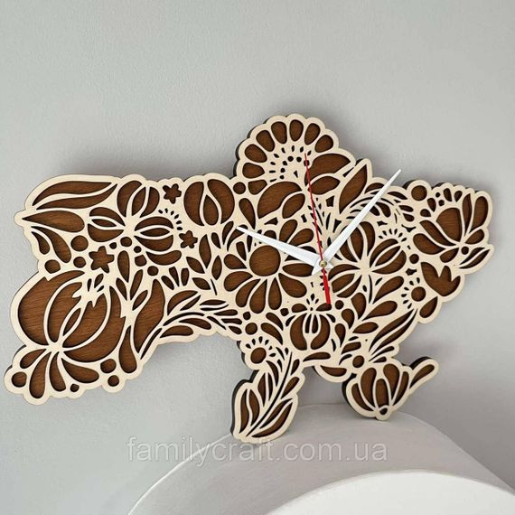 Настінний годинник Карта України з фанери Патріотичний дерев'яний годинник | Зображення 5