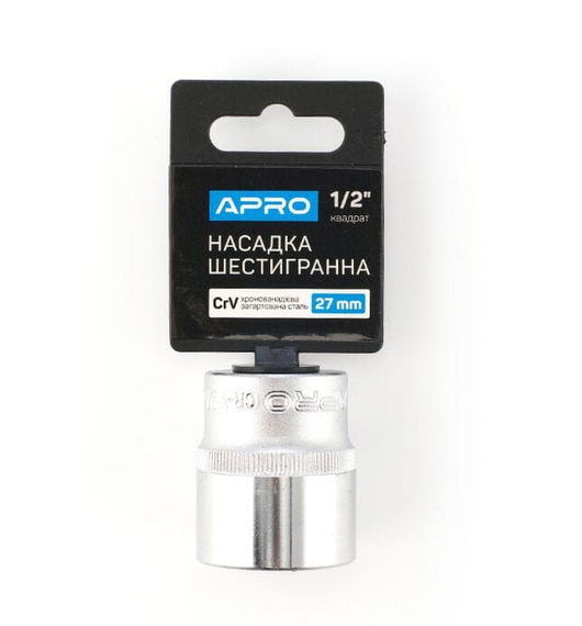 Насадка шестигранна 1/2" 27 мм CrV APRO