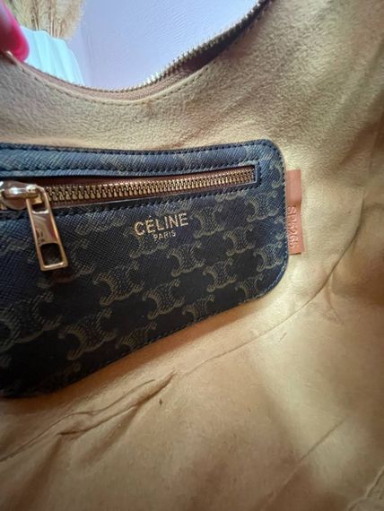 Сумка жіноча  Celine Ava Bag In Triomphe Canvas and Calfskin Tan brown Селін коричнева 072 | Зображення 7