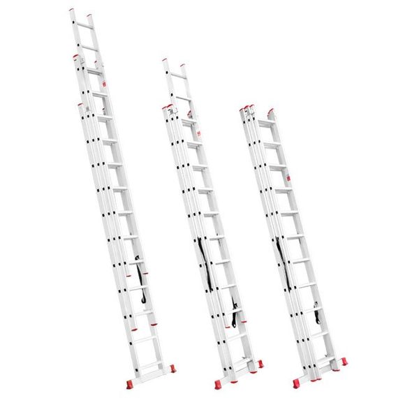 Драбина алюмінієва 3-секційна універсальна розкладна INTERTOOL LT-03111 | Зображення 2