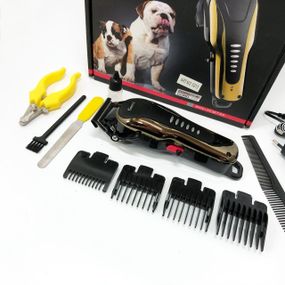 Машинка для стрижки животных Gemei GM 6063 + 4 насадки груминга ER-67