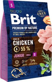 Корм Brit Premium Dog Junior S сухий з куркою для цуценят та молодих собак дрібних порід 3 кг