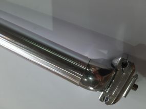 Подседельный штырь велосипеда (глагол)   (L-270mm, D-30,0mm) (алюминий, белый) (+крепление хром)   REKO