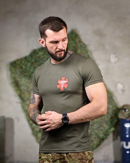 Тактична потоотвідна футболка Medic oliva РП7347 | Зображення 2