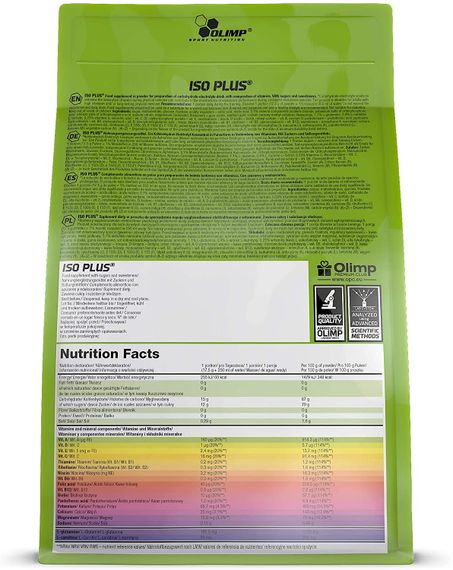 Ізотоник - Енергетик Iso Plus powder 1500 g (Tropic Blue) | Зображення 1