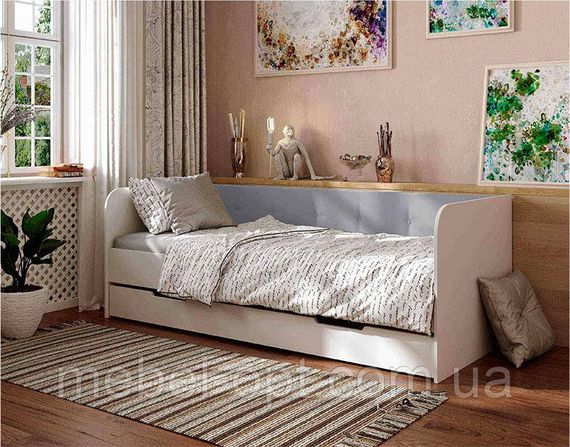 Ліжко односпальне Valencia 1900х900 мм велюр Light Grey світло-сірий із шухлядою для білизни | Зображення 9