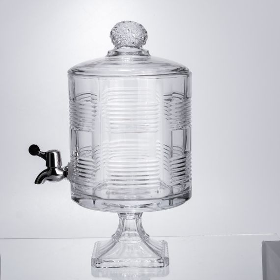 Лимонадниця з краном на підставці скляна 4,5 л прозора HP-19-2 | Зображення 7