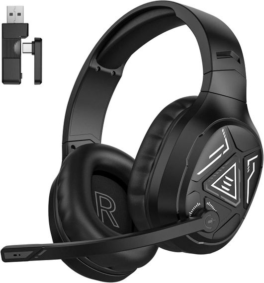 Беспроводная игровая гарнитура Bluetooth 2,4 ГГц, 3,5 мм наушники накладные полноразмерные для PC PS4 PS5 Mac