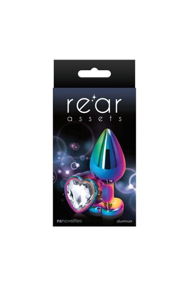 Анальна пробка NS Novelties REAR ASSETS MULTICOLOR HEART MEDIUM CLEAR | Зображення 1