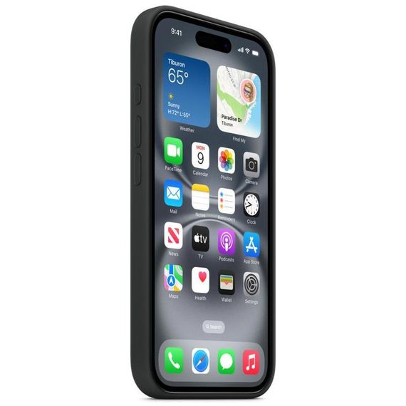 Чохол Silicone case (AAA) with Magsafe and Animation для Apple iPhone 17 (6.3") Black | Зображення 3