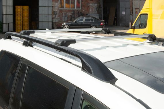Поперечены на рейлінги під ключ (2 шт) до 110 см, Сірий для Volkswagen Passat B7 2012-2015 рр | Зображення 2