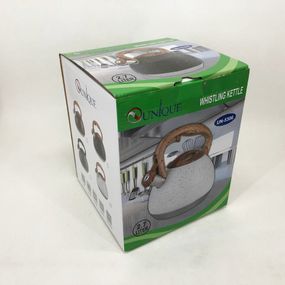 Чайник Unique зі свистком UN-5306 2,7л мармур, чайник для газової плитки, чайник на плиту. KV-439 Колір: білий