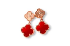 Серьги из красного золота с сердоликом S-0352