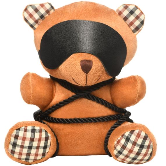 Плюшевий ведмедик ROPE Teddy Bear БДСМ у шкіряній масці та обв’язці, 22x16x12 см Sex Aura