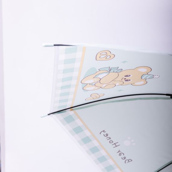 Класична дитяча парасолька-тростина напівавтомат з поліестеру міцна надійна 8 спиць діаметр 94 см М'ятний HP-23-11M | Зображення 6