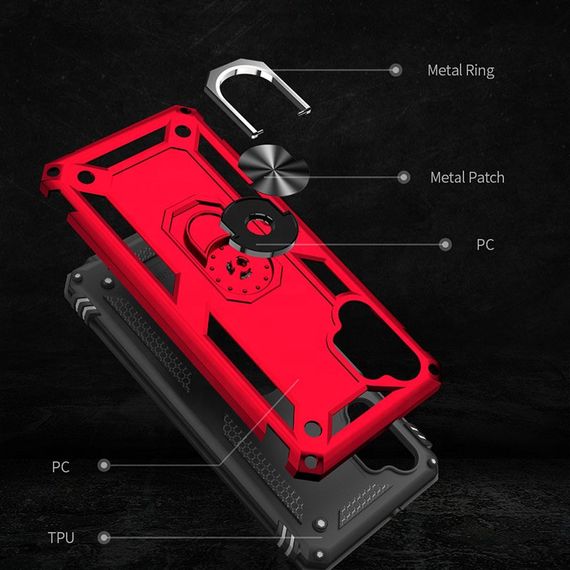 Ударостійкий чохол Serge Ring for Magnet для Samsung Galaxy A13 4G Червоний | Зображення 4