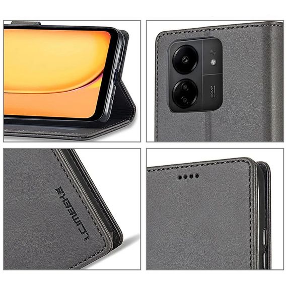 Чохол книжка iMeeke для Xiaomi Redmi 13C колір Сірий | Зображення 5