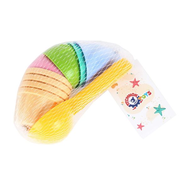 Игрушка "Набор для игры с песком" ТехноК 6610TXK, 4 формочки и ложечка | Зображення 1