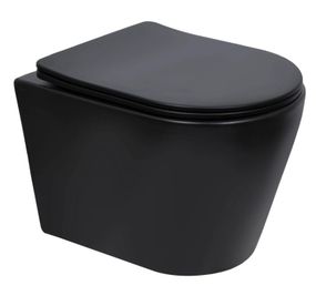 Унітаз підвісний Qtap Scorpio Ultra Quiet, з сидінням Slim Duroplast/ Soft-close/ Quick Release QT14332380AMB