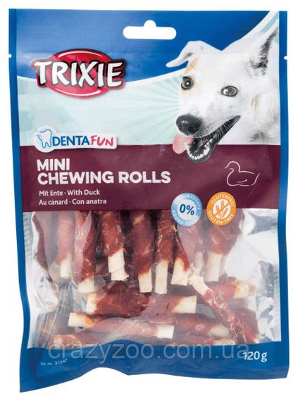 Ласощі для собак Trixie Denta Fun Duck Chewing Rolls палички для чищення зубів з качкою 80 г 12 см TX-31371