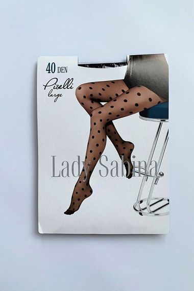 Колготи жіночі 40 den LS Piselli large велика крапка чорні | Зображення 1