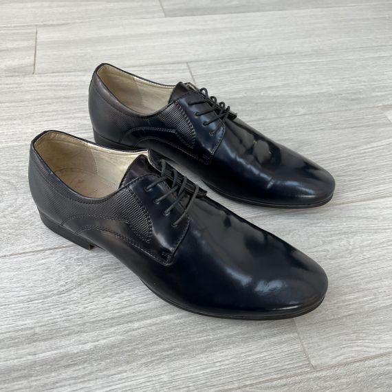 Туфлі дербі сині лаковані - 42 розмір | Зображення 1