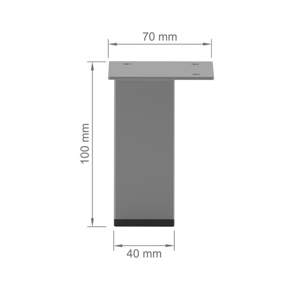 Ножка из металла (1302) H=100mm Серый | Зображення 2