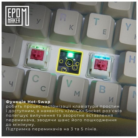 Клавіатура Epomaker EP64 60 Mulan Switch Hot-Swap RGB Wireless/Bluetooth/USB UA Black (EP64-B-M) | Зображення 8