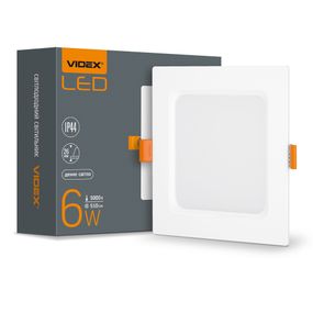 Світильник вбудований LED Videx Back 6W 5000K квадрат VL-DLBS-065
