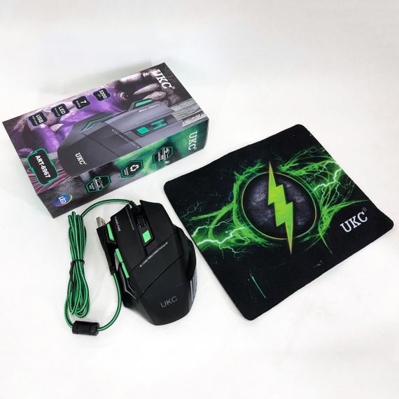 Мышка проводная игровая UKC 6967 OE-478 с ковриком | Зображення 5