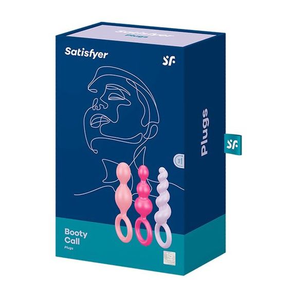 Набор анальных игрушек Satisfyer Plugs colored (set of 3) - Booty Call, макс. диаметр 3 см | Зображення 2