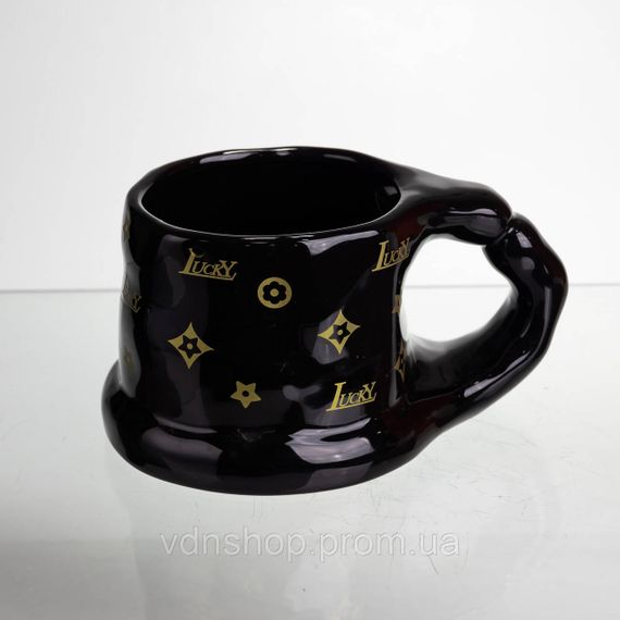 Чашка фарфоровая 500 (мл) оригинальная кружка на подарок чашка для чая и кофе Черный FM-11B