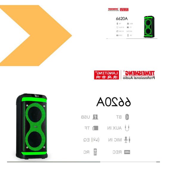 Bluetooth колонка Temeisheng 6620A з потужним звуком та двома мікрофонами (45710-6620A_4056) | Зображення 3