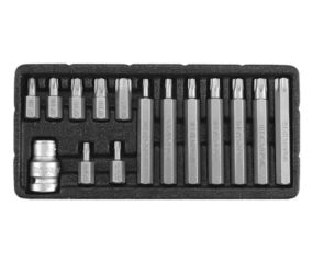 Набор бит насадка отвертки TORX SECURITY YATO перехідник 1/2" Т20-Т55 15 штук YT-0417