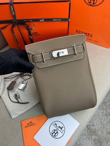 Месенджер бежевий Hermes Hac a Dos PM Beige c886 | Зображення 1