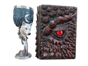 Подарунковий набір Келих 3D Вовк і Блокнот 3D «Око Пламінного Дракона»