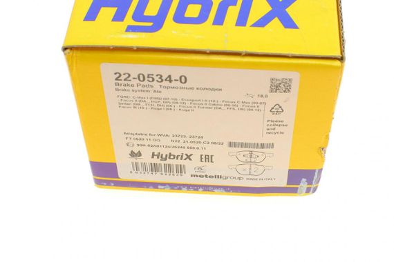 Колодки тормозные передние Ford Connect 13- C-Max 07-10 Kuga 08- Focus Volvo Mazda 3 04-14 5 05- 22-0534-0 | Зображення 6
