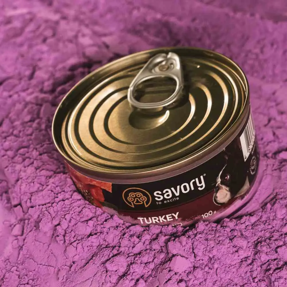 Вологий корм консерва Savory Adult Turkey для дорослих собак, індичка 100г | Зображення 3