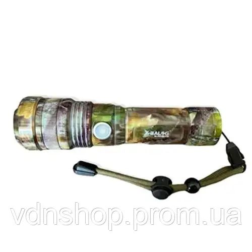 Ручний акумуляторний ліхтарик із бічним діодом Power style MX-915M-COB камуфляжний колір | Зображення 1