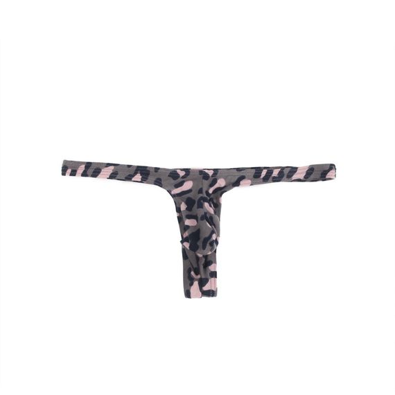Стрінги чоловічі Star Night з темно-леопардовим принтом, чорно-рожеві, S Sex Aura | Зображення 5