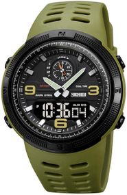 Годинник наручний чоловічий Skmei 1655AGBK зелений з чорним
